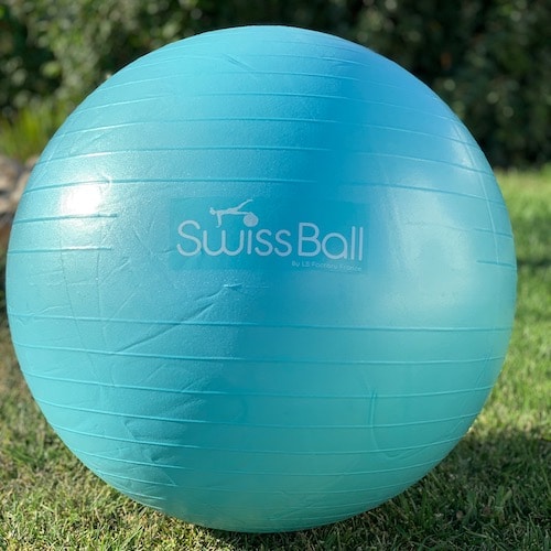 ballon exercice bleu clair